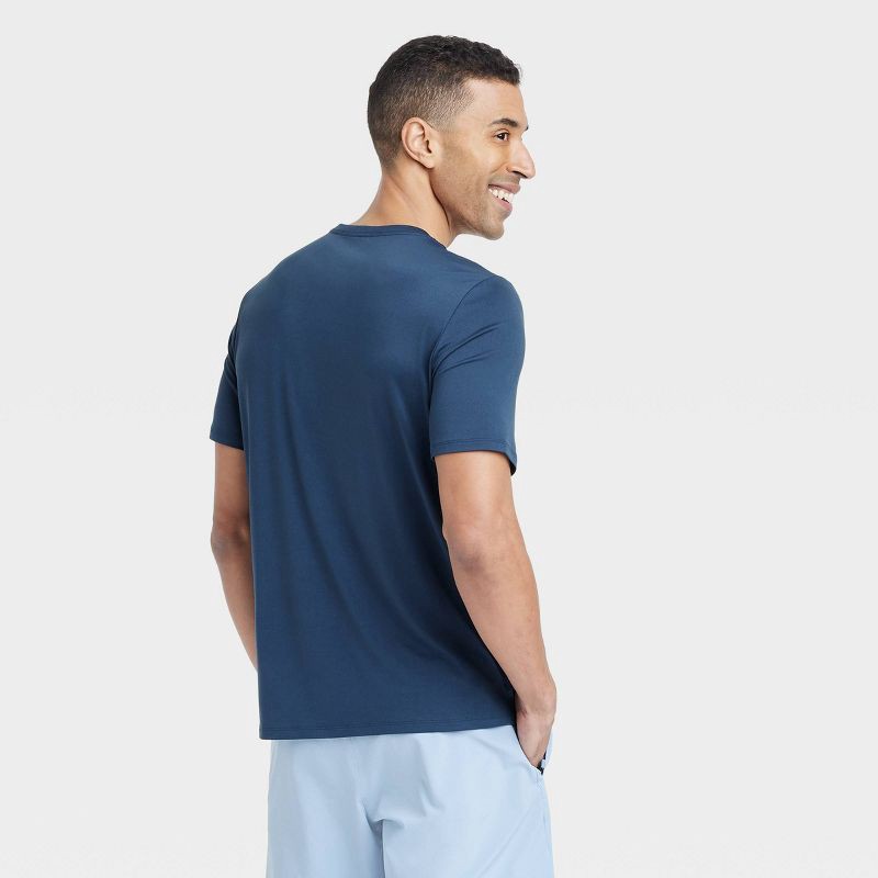 slide 2 of 3, Men's Short Sleeve Performance T-Shirt - All In Motion™ Dark Blue XL: Moisture Wicking, Quick Dry, Jersey, 1 ct
