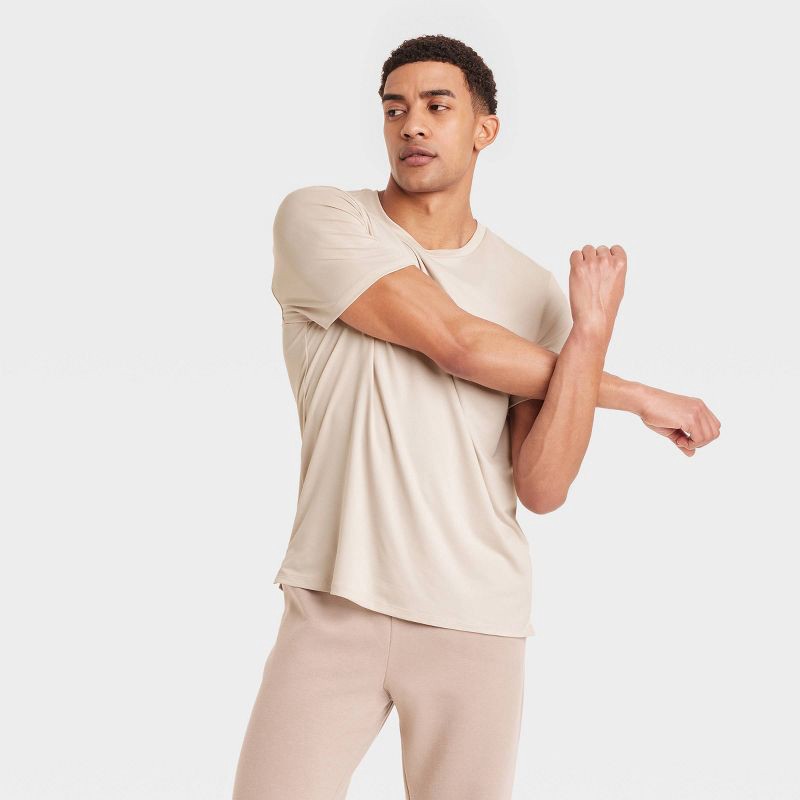 slide 1 of 3, Men's Short Sleeve Performance T-Shirt - All In Motion™ Light Gray L: Moisture Wicking, Quick Dry, Jersey, 1 ct
