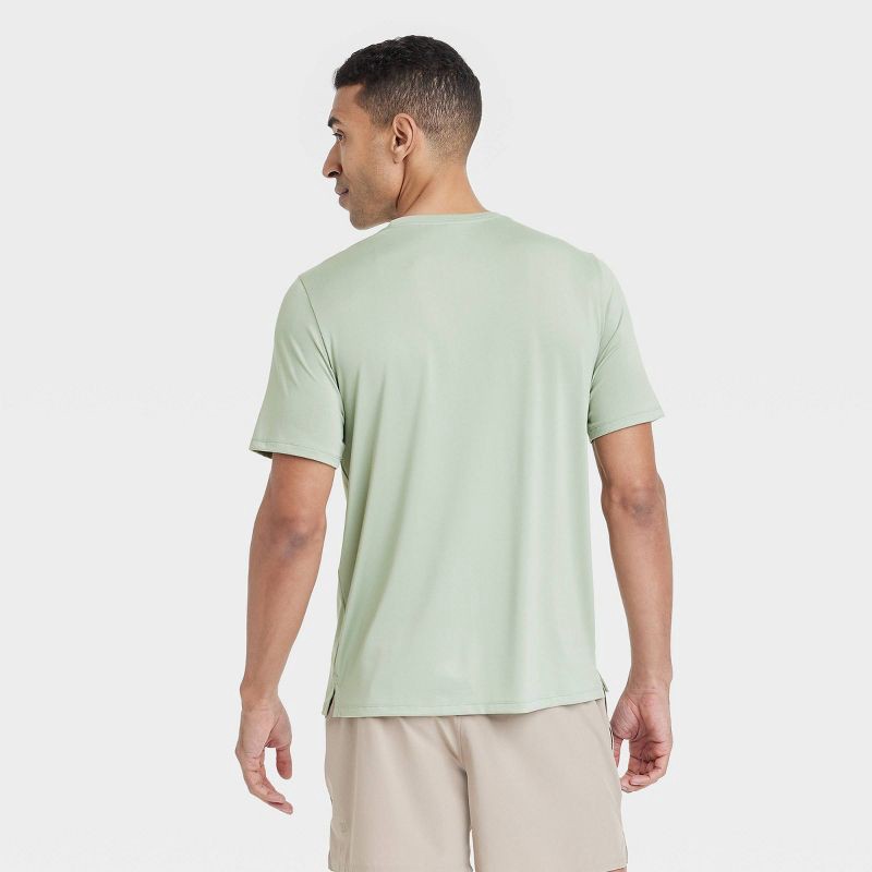 slide 2 of 3, Men's Short Sleeve Performance T-Shirt - All In Motion™ Olive Green XL: Recycled Polyester, Moisture Wicking, 1 ct