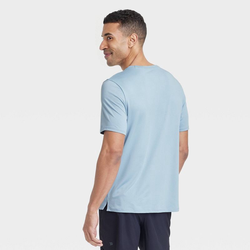 slide 2 of 3, Men's Short Sleeve Performance T-Shirt - All In Motion™ Light Blue L: Moisture Wicking, Quick Dry, Jersey, 1 ct