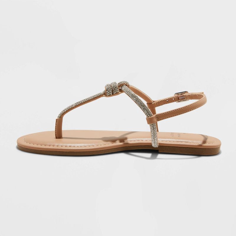 slide 2 of 4, Women's Aleena Thong Sandals - A New Day™ Silver 6.5: Adjustable Buckle, Open Toe, Faux Suede, 1 ct