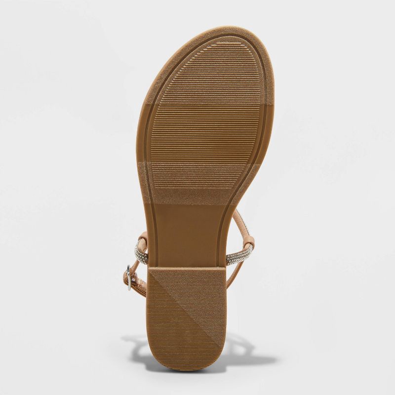 slide 4 of 4, Women's Aleena Thong Sandals - A New Day™ Silver 6.5: Adjustable Buckle, Open Toe, Faux Suede, 1 ct