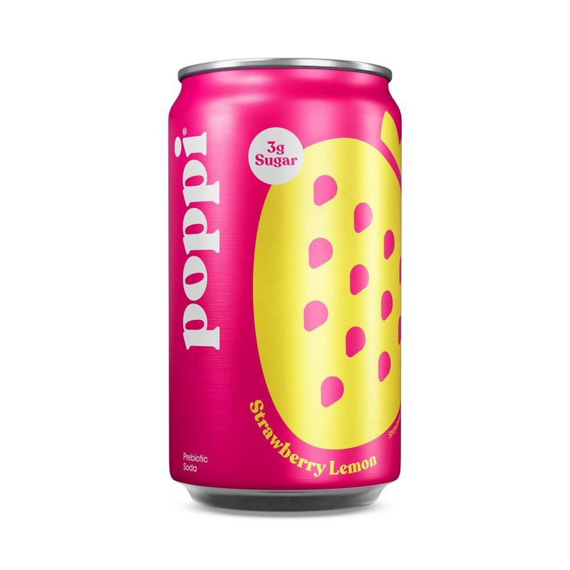 slide 5 of 8, poppi Strawberry Lemon Prebiotic Soda - 6PK/7.5 oz Mini Cans, 6 ct; 7.5 fl oz