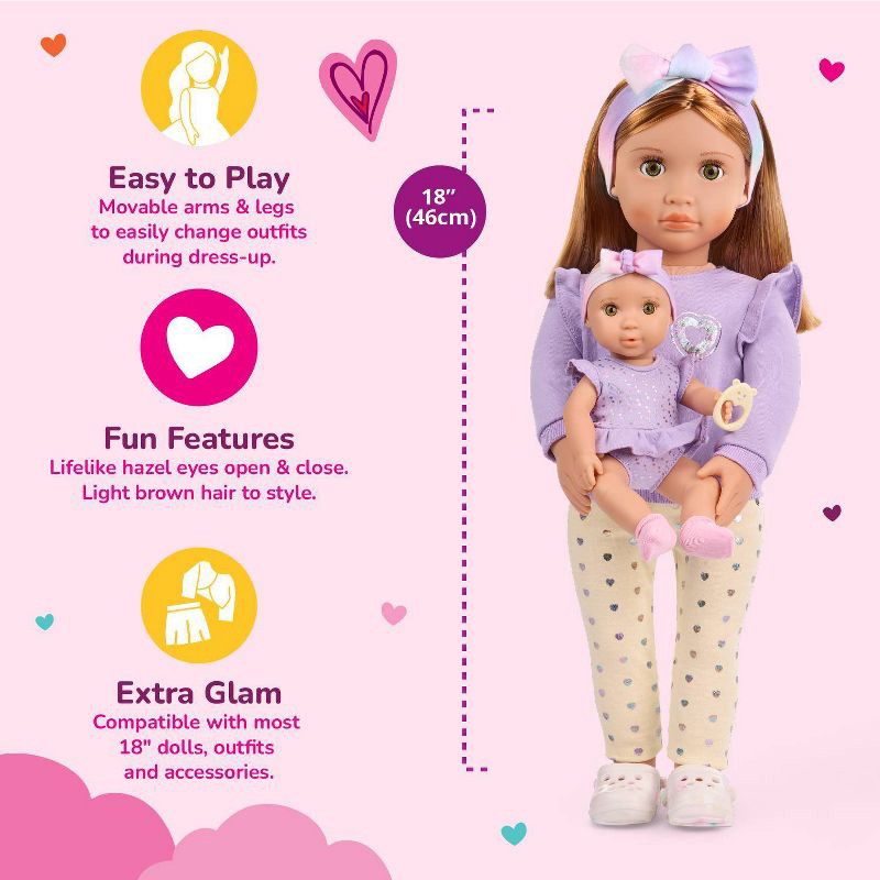 slide 3 of 10, Our Generation Tory & Riley 18" Babysitter Doll & Baby Doll Sister with Accessories Playset: Plastic & Polyester Doll Set, 1 ct