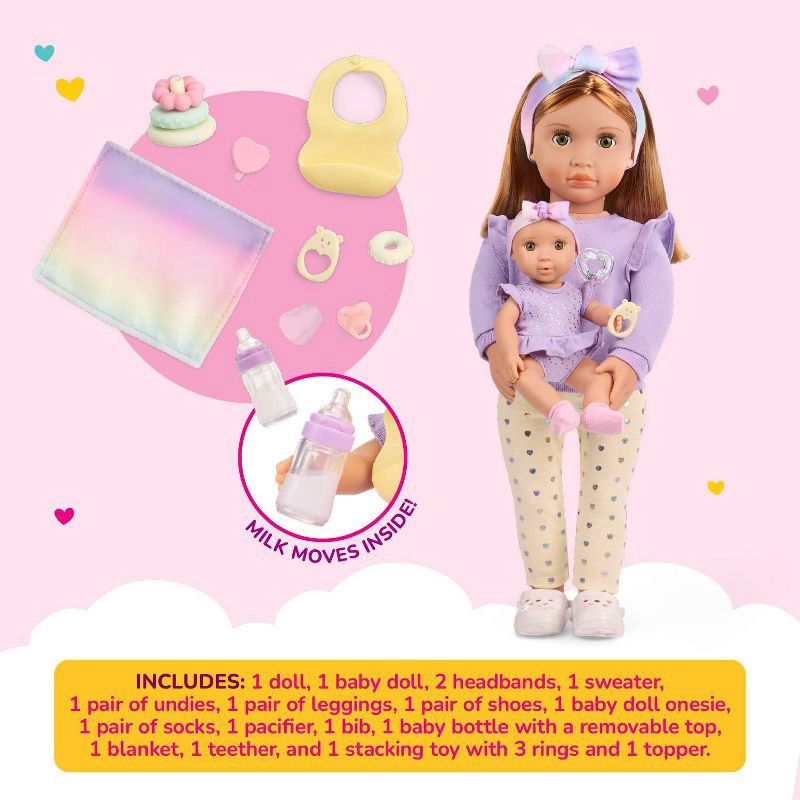 slide 4 of 10, Our Generation Tory & Riley 18" Babysitter Doll & Baby Doll Sister with Accessories Playset: Plastic & Polyester Doll Set, 1 ct