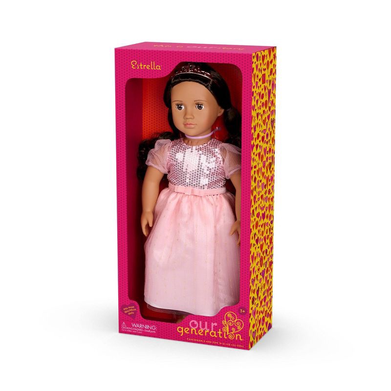 slide 5 of 5, Our Generation Estrella 18" Doll with Pink Gown & Tiara, 1 ct