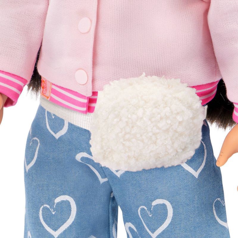 slide 4 of 7, Our Generation School Sweetheart Pink Varsity Jacket Outfit for 18" Dolls: Plastic & Polyester 5-Piece Apparel Set, 1 ct