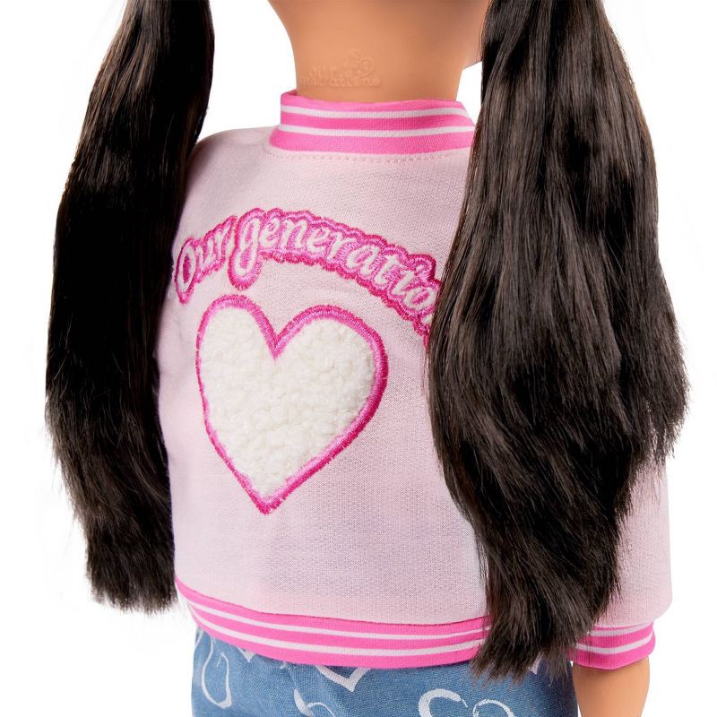 slide 6 of 7, Our Generation School Sweetheart Pink Varsity Jacket Outfit for 18" Dolls: Plastic & Polyester 5-Piece Apparel Set, 1 ct