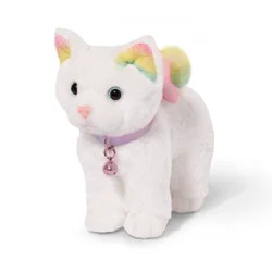 Our Generation Posable Turkish Angora Cat Plush 6" Pet Rainbow Kitten