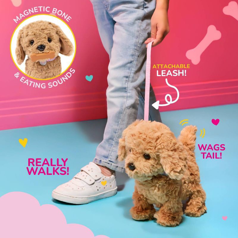 slide 4 of 10, Our Generation Playful Paws Goldendoodle Puppy Walking & Barking Electronic Interactive Pet Dog Plush: Plastic Polyester Toy, 1 ct