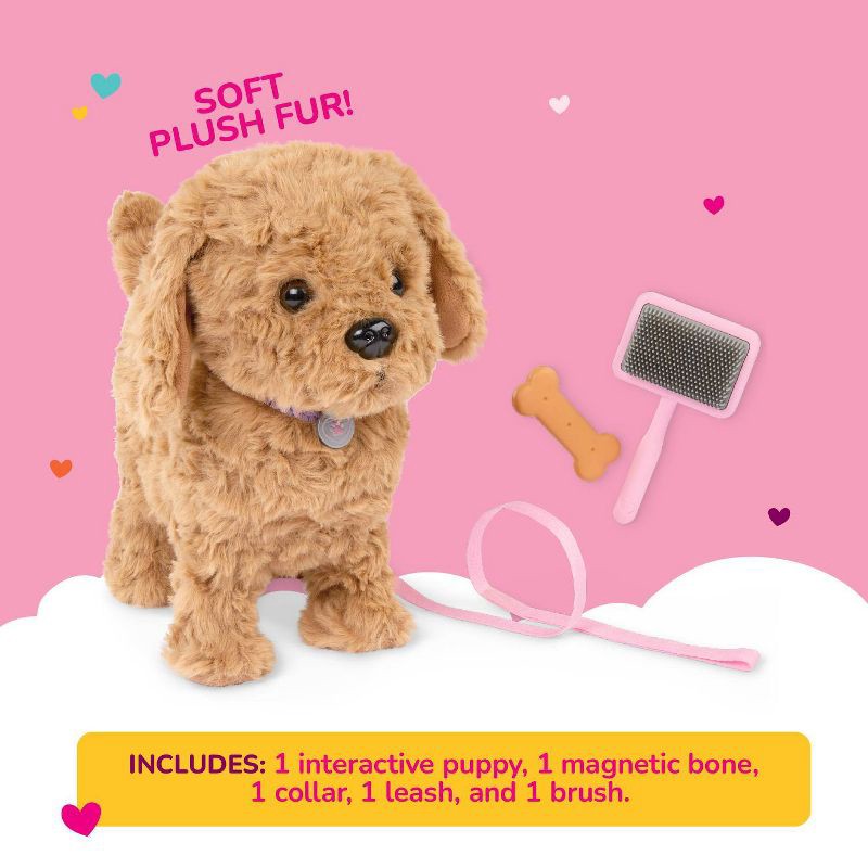 slide 5 of 10, Our Generation Playful Paws Goldendoodle Puppy Walking & Barking Electronic Interactive Pet Dog Plush: Plastic Polyester Toy, 1 ct