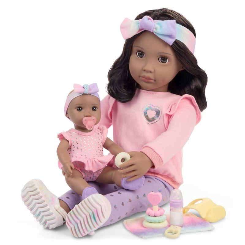 slide 2 of 10, Our Generation Tayla & Shae 18" Babysitter Doll & Baby Doll Sister with Accessories Playset: Brown Curly Hair, Plastic Materials, 1 ct