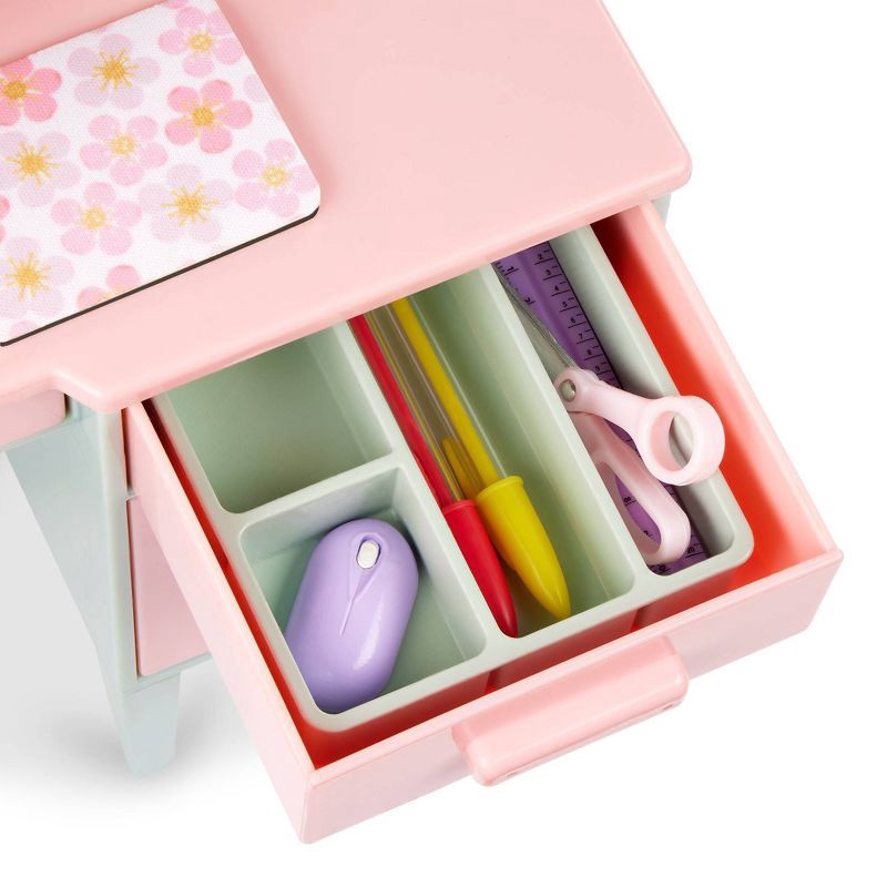 slide 5 of 6, Our Generation Class in Session Teacher's School Desk & Chair Set with Supplies Accessories for 18" Dolls, 1 ct