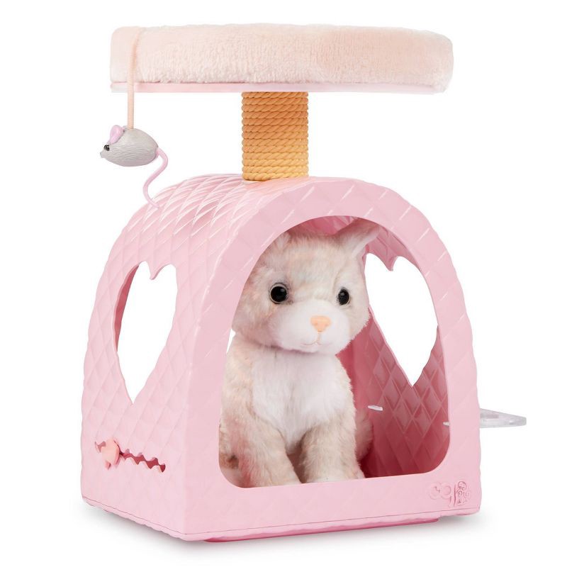 slide 3 of 6, Our Generation Purrfect Retreat Pink Cat House Tree Condo with Bed, Pet Plush Kitten & Accessories for 18" Dolls: 11-Piece Play Set, 1 ct