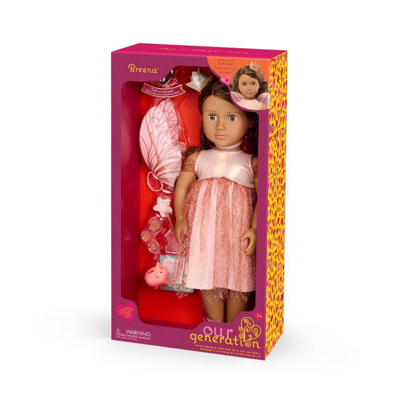 slide 7 of 7, Our Generation Breena 18" Tooth Fairy Doll & Accessories Set: Brown Wavy Hair, Fantasy Theme, Plastic & Polyester, 1 ct