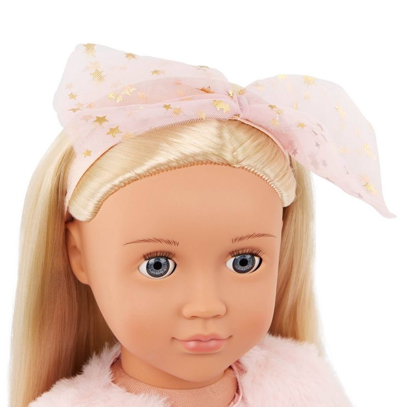 slide 3 of 4, Our Generation Miranda 18" Fashion Doll in Pink Dress Outfit: Blonde Hair, Blue Eyes, Plastic & Polyester, 1 ct