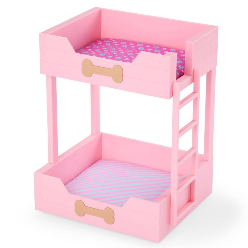 slide 6 of 7, Our Generation Puppy Dreams Pink Bunk Bed with Pet Dog Plush Dollhouse Set: Fits 18" Dolls, Includes 11 Doll Accessories, 1 ct