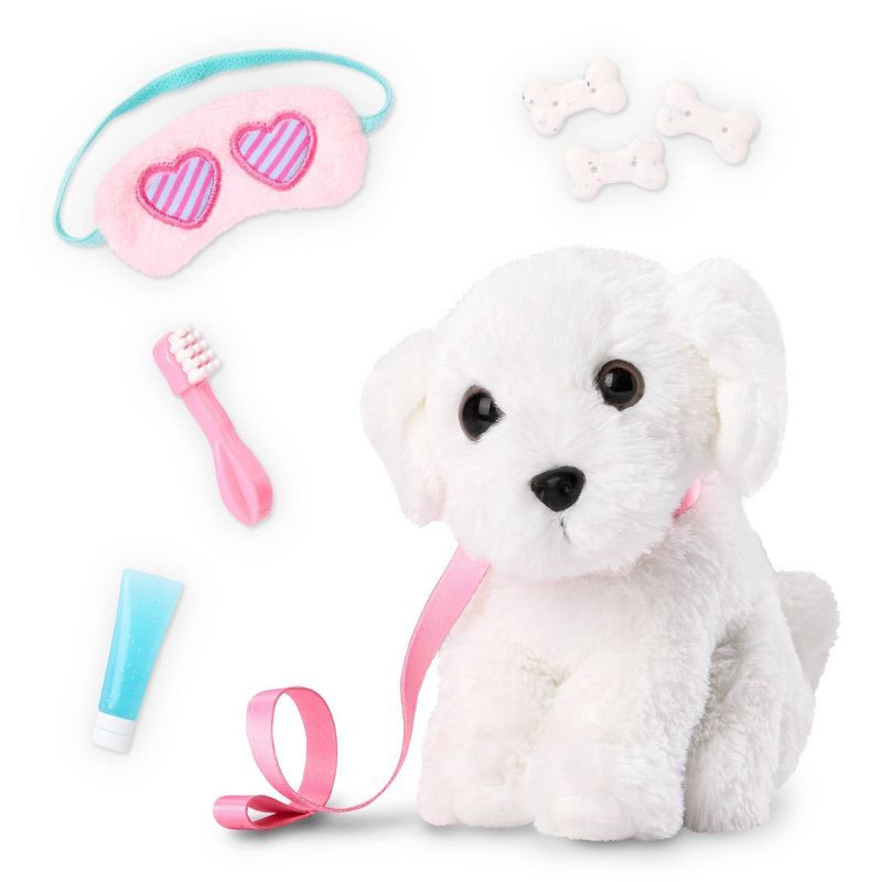 slide 7 of 7, Our Generation Puppy Dreams Pink Bunk Bed with Pet Dog Plush Dollhouse Set: Fits 18" Dolls, Includes 11 Doll Accessories, 1 ct