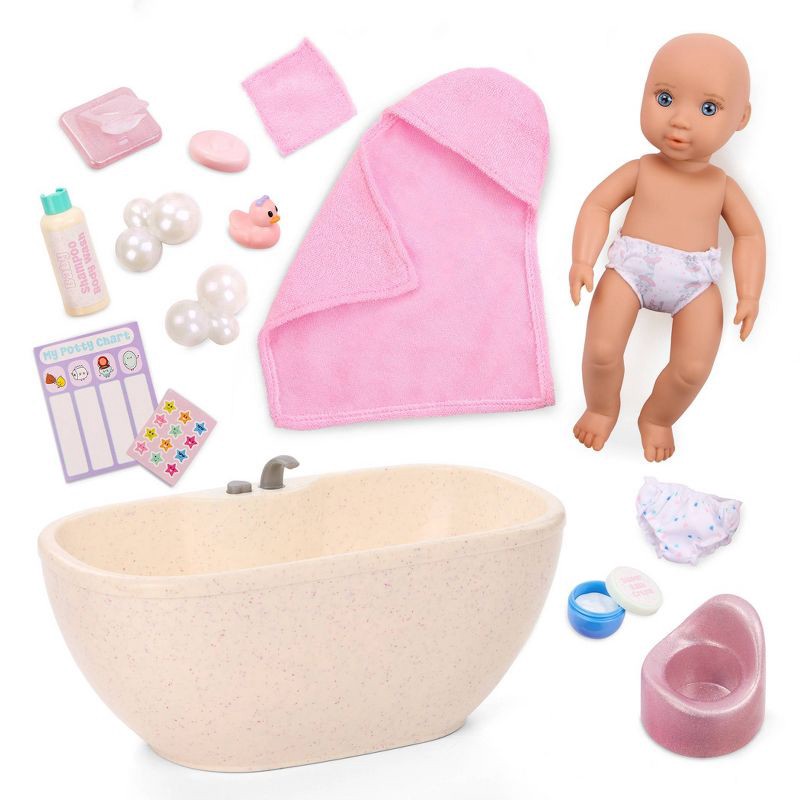 slide 6 of 7, Our Generation Baby Doll Lacy & Bathtime Set Bathtub with Real Water Sounds, Potty & Accessories, 1 ct
