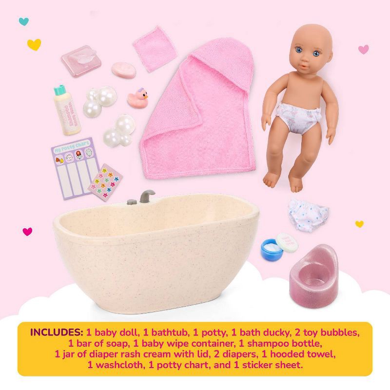 slide 4 of 7, Our Generation Baby Doll Lacy & Bathtime Set Bathtub with Real Water Sounds, Potty & Accessories, 1 ct