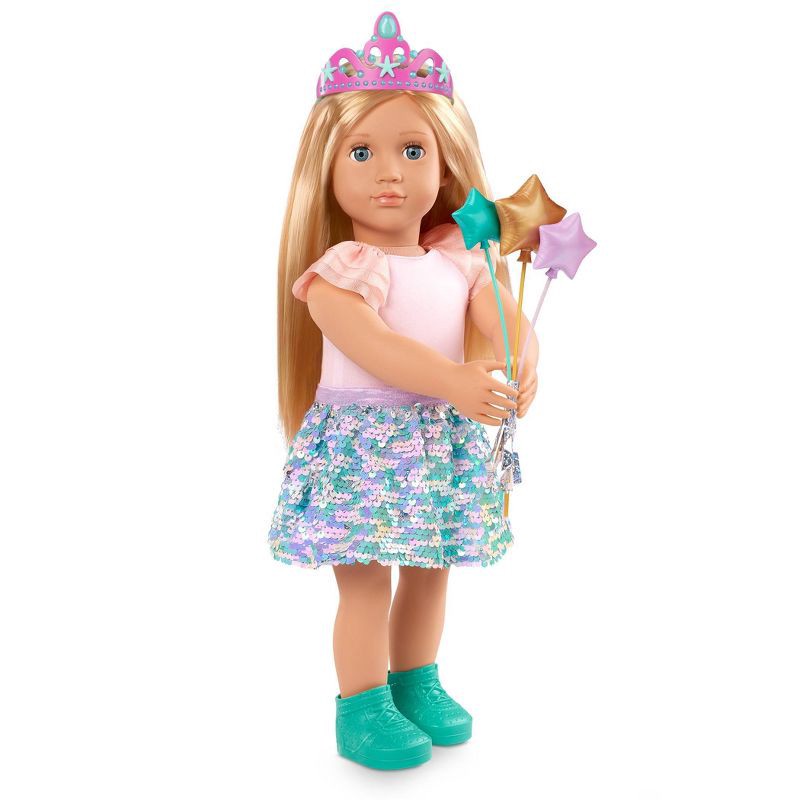 slide 2 of 5, Our Generation Sequin Surprise Party Outfit for 18" Dolls with Mystery Bag & Accessories: Fashion-Themed Girl Doll Clothing, 9 Pieces, 9 ct