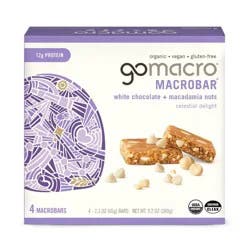 GoMacro White Chocolate Macadamia Nut Protein Bars - 9.2oz/4pk