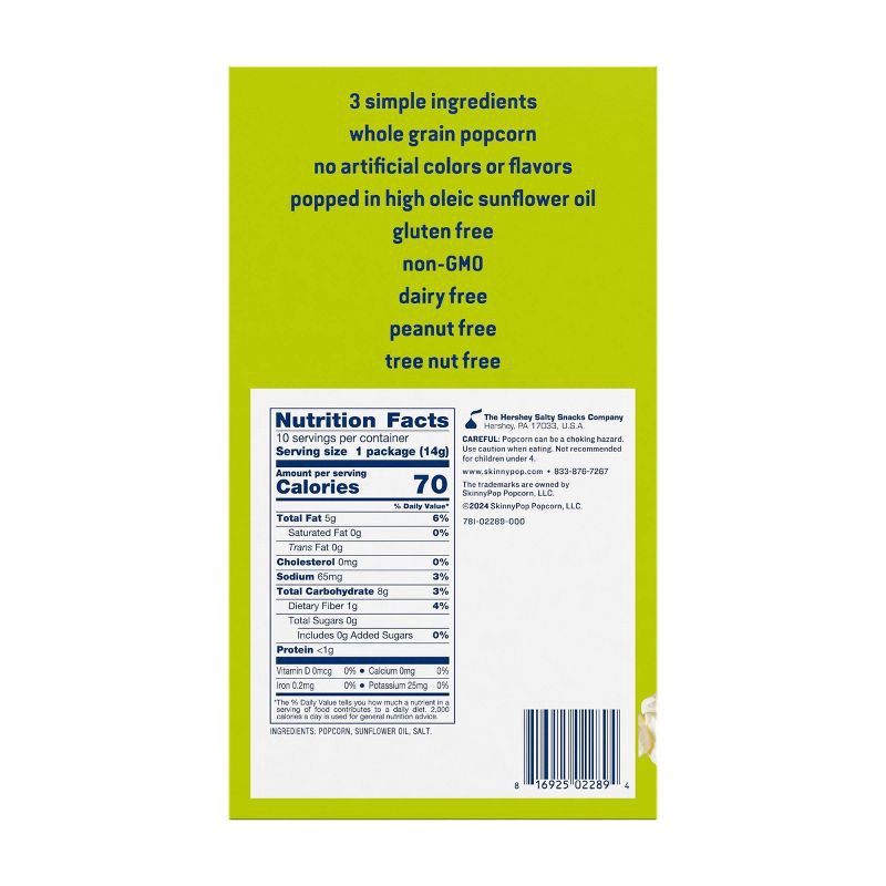 slide 2 of 4, SkinnyPop Original Popcorn Multipack - 5oz/10ct, 5 oz, 10 ct