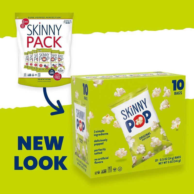 slide 4 of 4, SkinnyPop Original Popcorn Multipack - 5oz/10ct, 5 oz, 10 ct