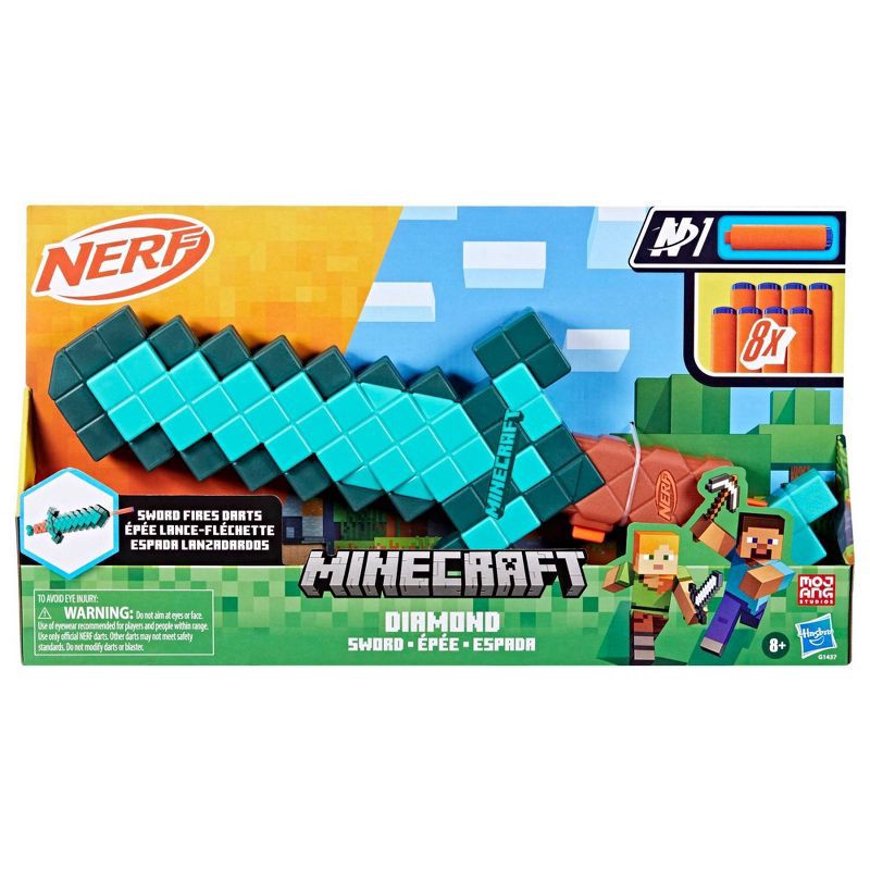 slide 4 of 9, NERF Minecraft Diamond Toy Sword, 1 ct
