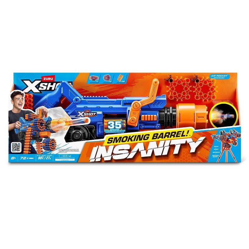 slide 2 of 8, XSHOT Insanity Smoking Barrel Toy Dart Blaster by ZURU, 1 ct