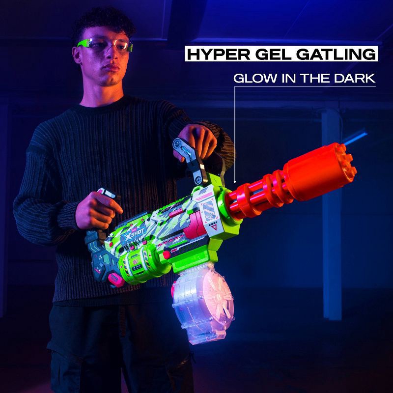 slide 3 of 8, XSHOT Hyper Gel Gatling Toy Gel Blaster by ZURU, 1 ct