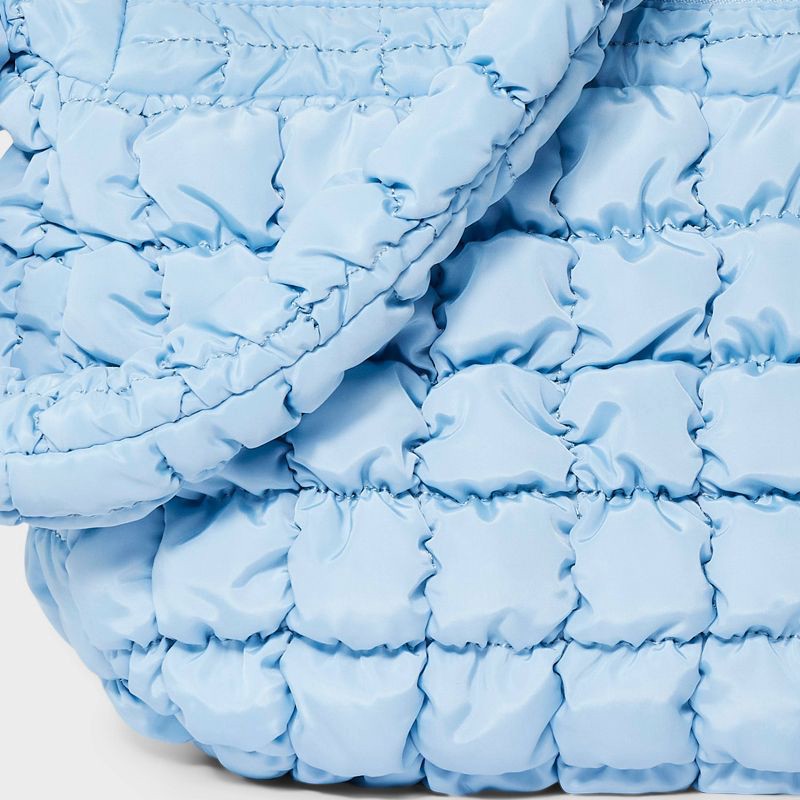 slide 5 of 5, Puffer Crossbody Handbag - Wild Fable™ Blue: Softside, Woven, Single Strap, Zip Closure, Recycled Polyester, 23" Strap Length, 1 ct