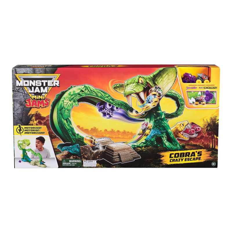 slide 2 of 8, Monster Jam Mini Cobras Crazy Escape Toy Vehicle Playset, 1 ct