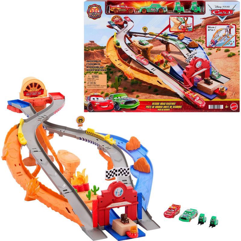 slide 1 of 7, Cars Race & Rescue Playset Toy Vehicle Sets, 1 ct