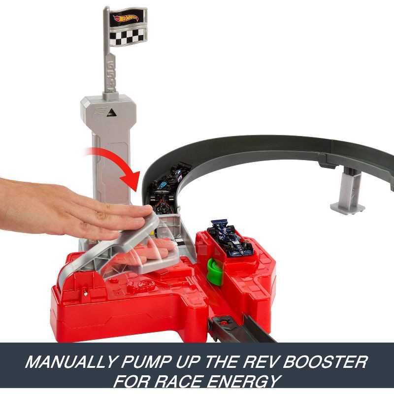 slide 4 of 14, Hot Wheels Racing Formula 1 Sprint Race Circuit Track Set with 3 Die-Cast Toy Cars in 1:64 Scale, 1 ct