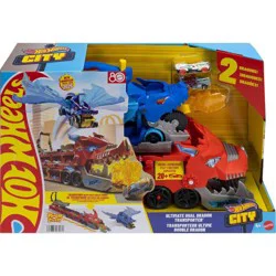Hot Wheels City Ultimate Dragon Hauler Toy Vehicle Playset - 4pk
