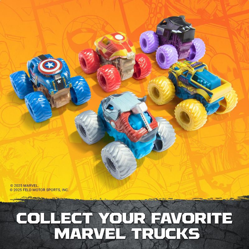 slide 2 of 9, Monster Jam Marvel Mini Toy Vehicle 5pk, 5 ct