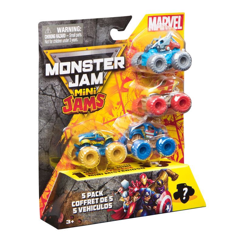 slide 9 of 9, Monster Jam Marvel Mini Toy Vehicle 5pk, 5 ct