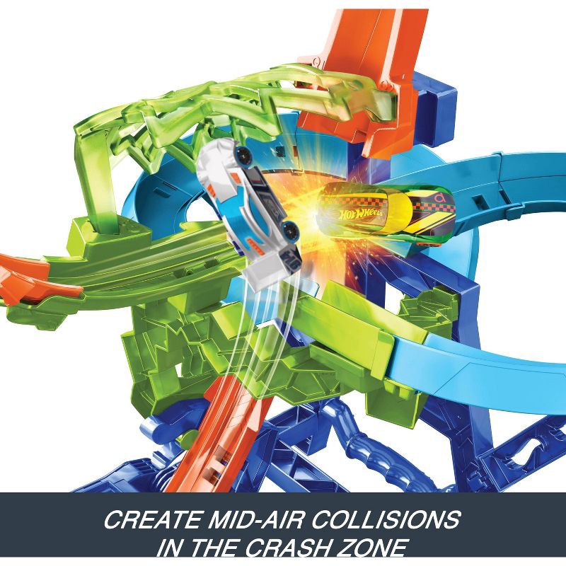 slide 4 of 8, Hot Wheels Action Mid-Air Multi-Crash Toy Vehicle Playset - 37pk, 37 ct