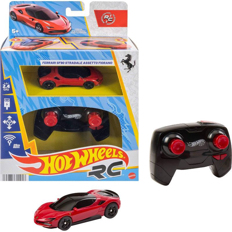slide 1 of 12, Hot Wheels 1:64 Ferrari SF90 Stradale Assetto Fiorano Battery Powered Remote Control Car, 1 ct