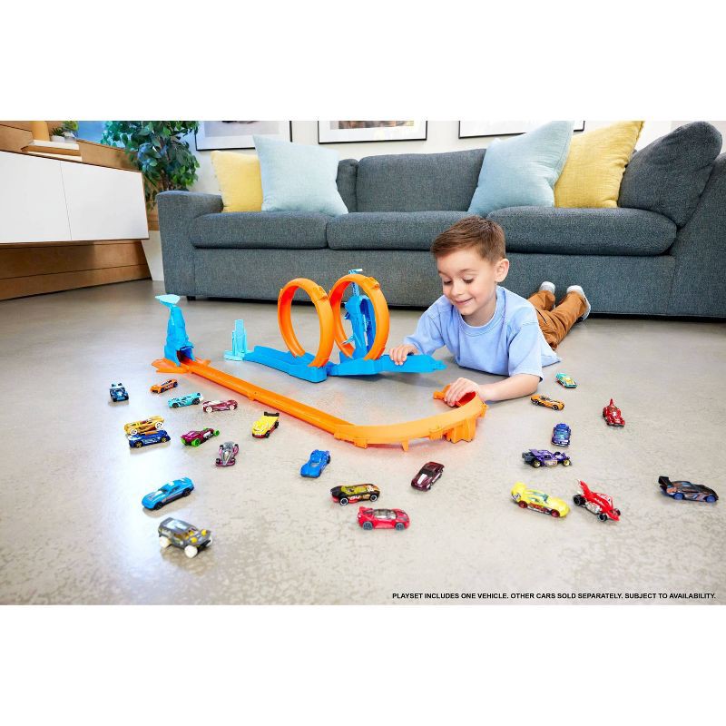slide 2 of 6, Hot Wheels Toy Vehicle Track Creator Triple Loop Kit - 24pk, 24 ct
