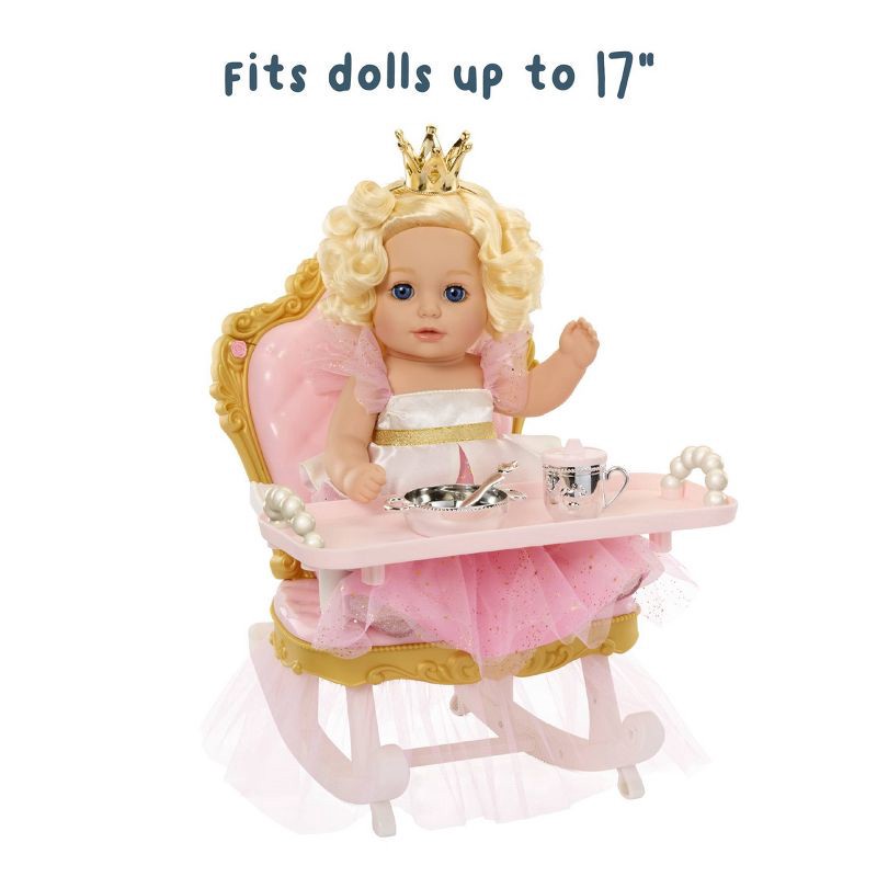 slide 3 of 7, BABY Born Princess 2-in-1 Rocking Chair with Feeding Tray,14-17" Baby Doll Accessory: Fits 17" Dolls, Fine Motor Skills, 1 ct