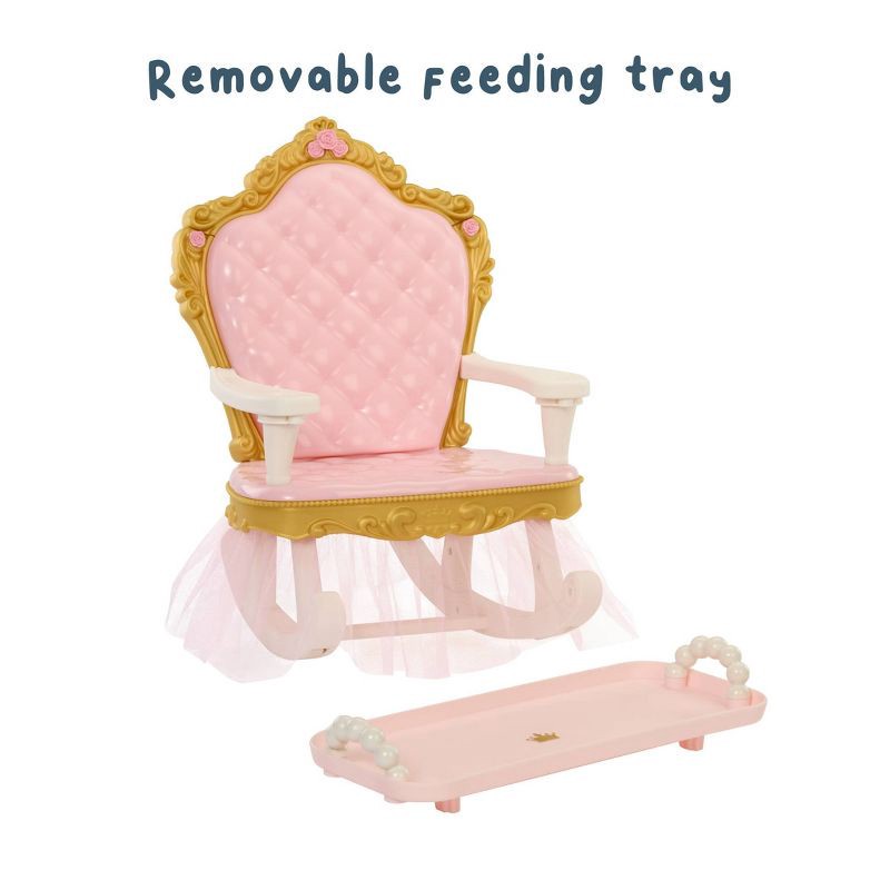 slide 5 of 7, BABY Born Princess 2-in-1 Rocking Chair with Feeding Tray,14-17" Baby Doll Accessory: Fits 17" Dolls, Fine Motor Skills, 1 ct