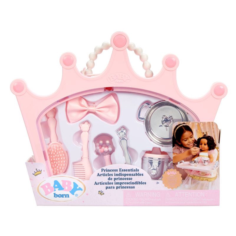slide 7 of 7, BABY Born Princess Essentials Set with Carrying Case 14-17" Baby Doll Accessories - 8pc: Fine Motor Skill Toys, 8 ct