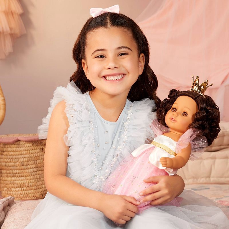 slide 2 of 7, BABY Born Princess Baby Doll Ava - Brown Hair, Light Brown Eyes: Includes Accessories, No Articulation, 1 ct