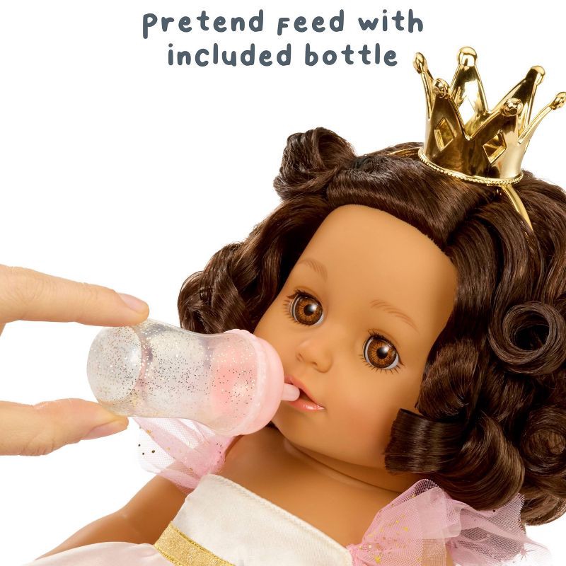 slide 3 of 7, BABY Born Princess Baby Doll Ava - Brown Hair, Light Brown Eyes: Includes Accessories, No Articulation, 1 ct