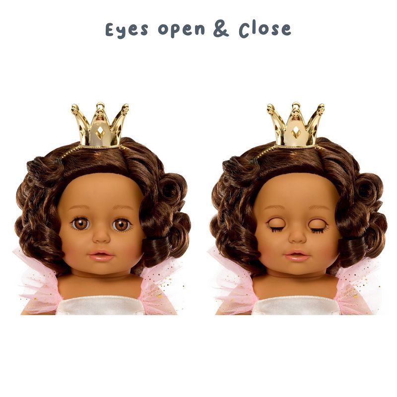 slide 6 of 7, BABY Born Princess Baby Doll Ava - Brown Hair, Light Brown Eyes: Includes Accessories, No Articulation, 1 ct