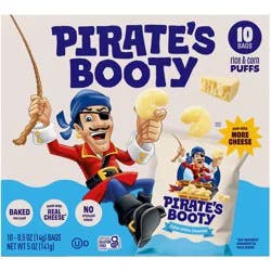 Pirate's Booty Aged White Cheddar Cheese Puffs Snack Multipack - 5oz/10pk
