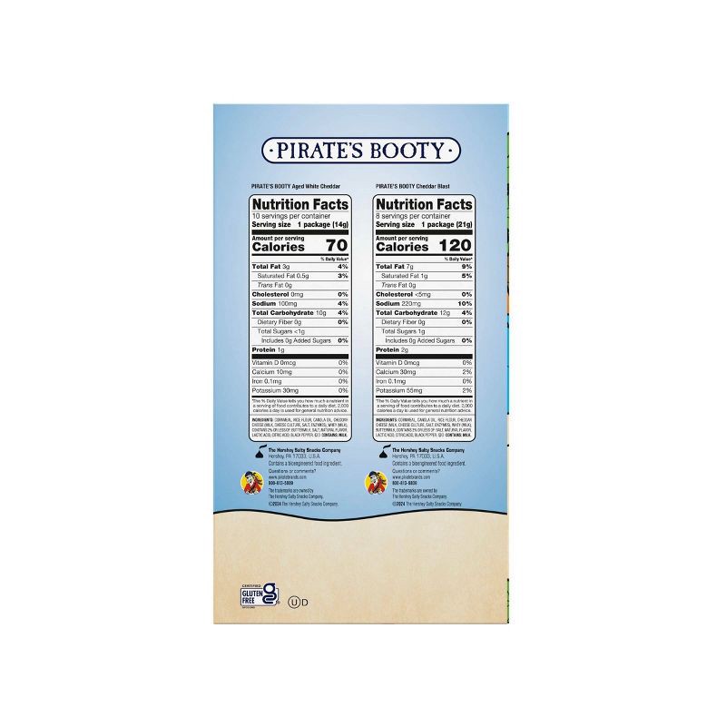 slide 2 of 5, Pirate's Booty Aged White Cheddar and Cheddar Blast Puffs Kids' Snack Variety Pack -11oz/18ct, 18 ct; 11 oz