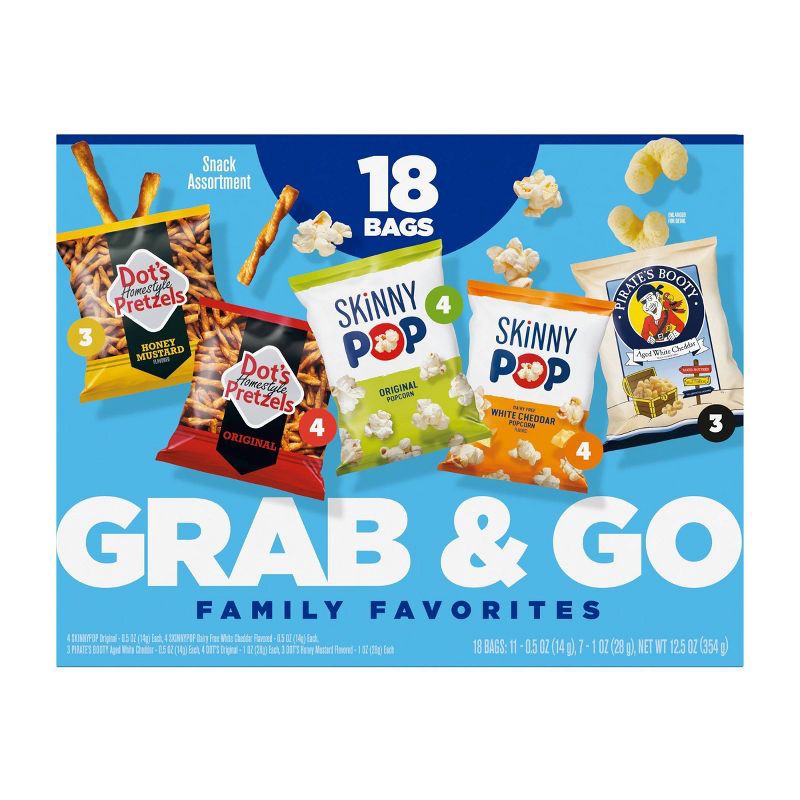 slide 3 of 3, SkinnyPop Grab & Go Family Favorites Multipack Snacks - 12.5oz/18ct, 12.5 oz, 18 ct